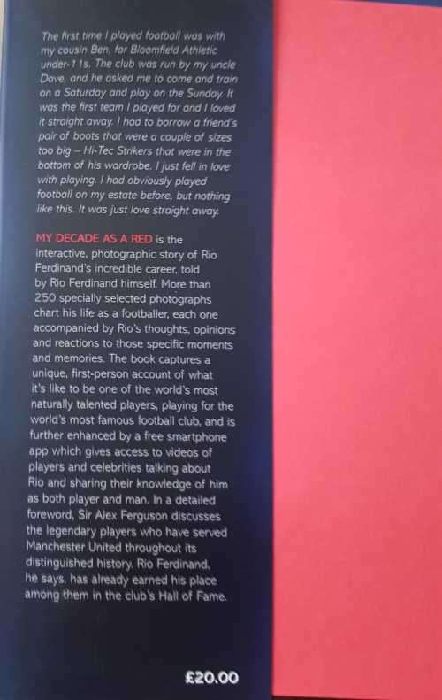 Rio Ferdinand My Decade as a Red foreword by Sir Alex Ferguson