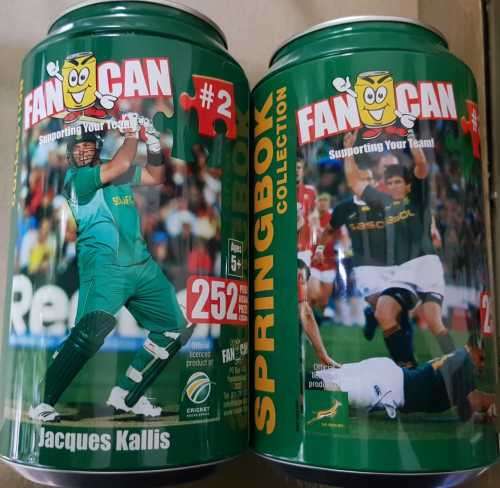 Springboks Cricket and Rugby souvenir jigsaw puzzle cans