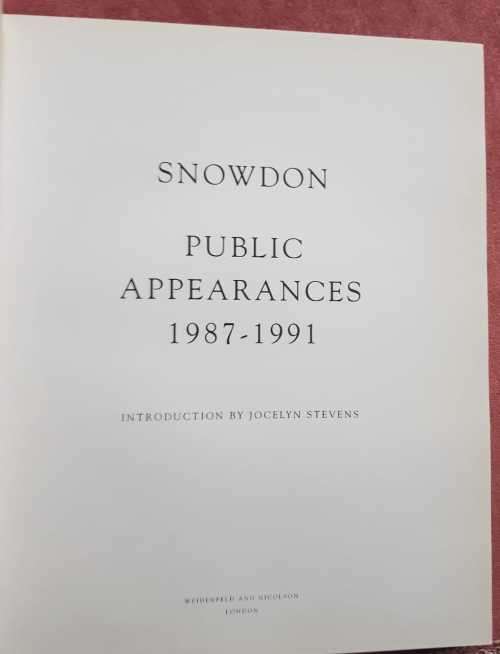 Snowdon Public Appearances 1987-1991, First Edition