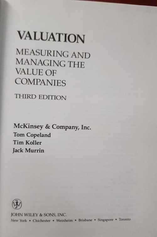Valuation by McKinsey and Company First Edition hardcover