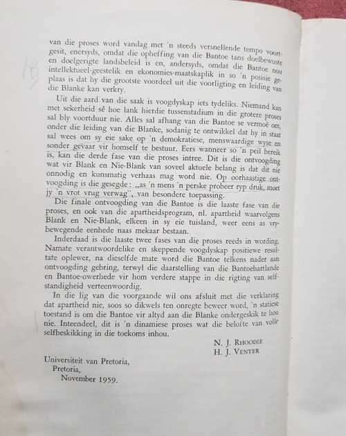 Rare Die Apartheidsgedagte by N. J. Rhoodie and H. J. Venter