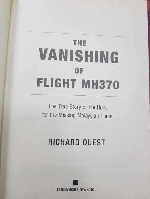 Signed First Edition Richard Quest CNN The Vanishing of MH370
