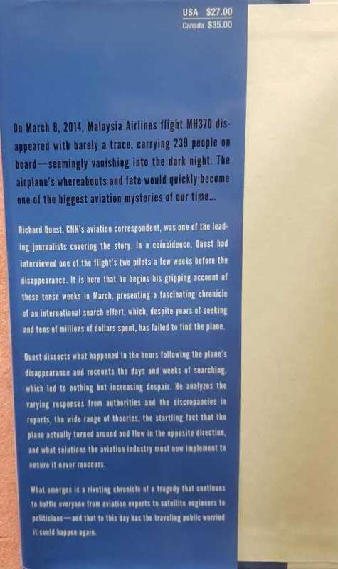 Signed First Edition Richard Quest CNN The Vanishing of MH370