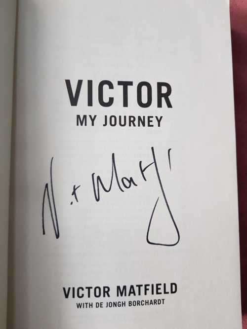 Rugby Signed Springboks Victor Matfield and Captain in the Cauldron and In Black and White