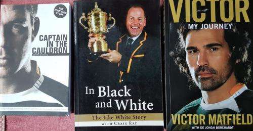 Rugby Signed Springboks Victor Matfield and Captain in the Cauldron and In Black and White