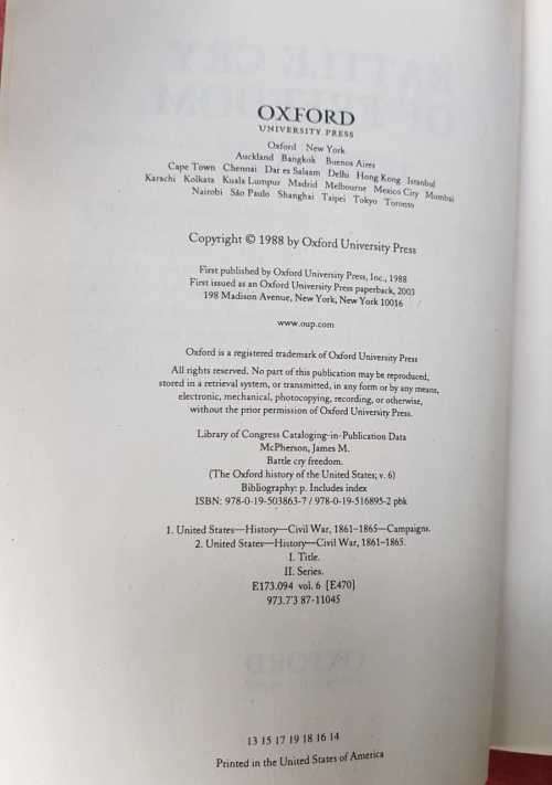 War Battle Cry of Freedom by James McPherson