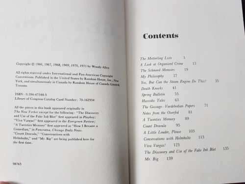 Woody Allen Getting Even (1971) is Woody Allen`s first collection of humorous stories