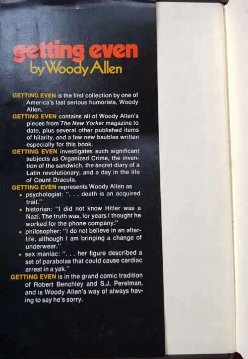 Woody Allen Getting Even (1971) is Woody Allen`s first collection of humorous stories