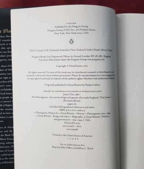 The Plantagenets The warrior kings and queens who made England by Dan Jones. First Edition hardcover