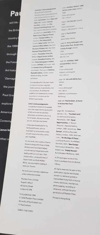 Paul Graham photogphy First Edition coffee table book