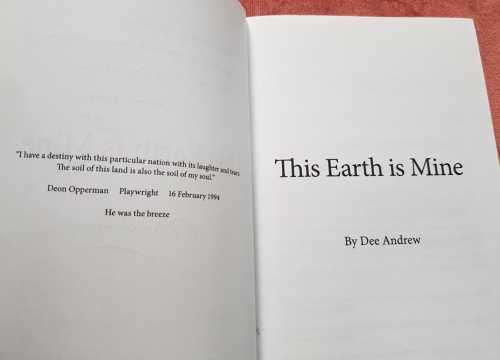 This Earth is Mine Signed copy First Edition by Dee Andrew