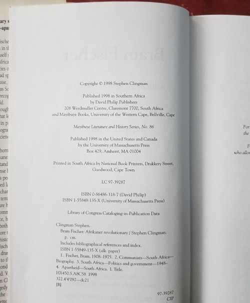 Bram Fischer Afrikaner Revolutionary by Steven Clingman