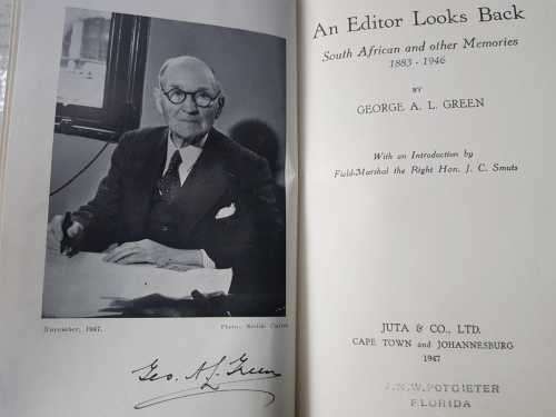 An Editor looks Back by G. A. L. Green   First Edition, hardcover