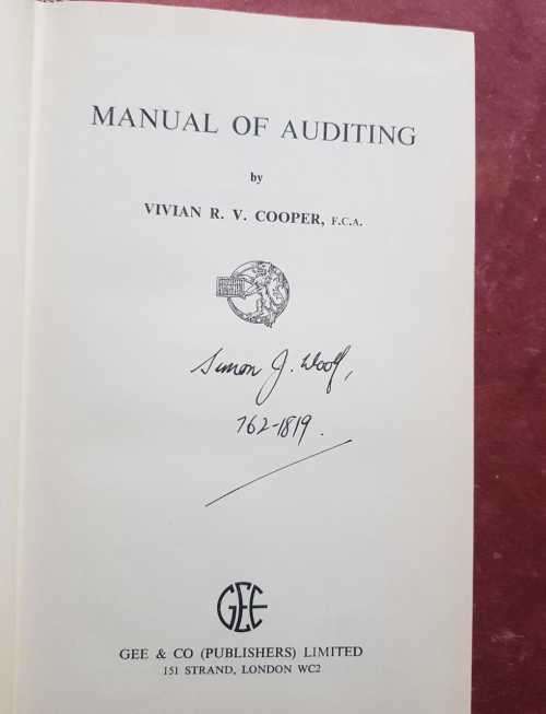 Manual of Auditing by Vivian R.V. Cooper