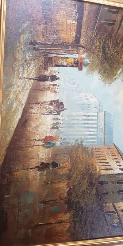 L Cannning Signed Oil on Board