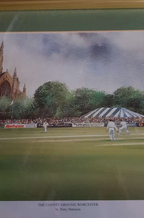 Open edition litho  print of Worcester Cricket Ground