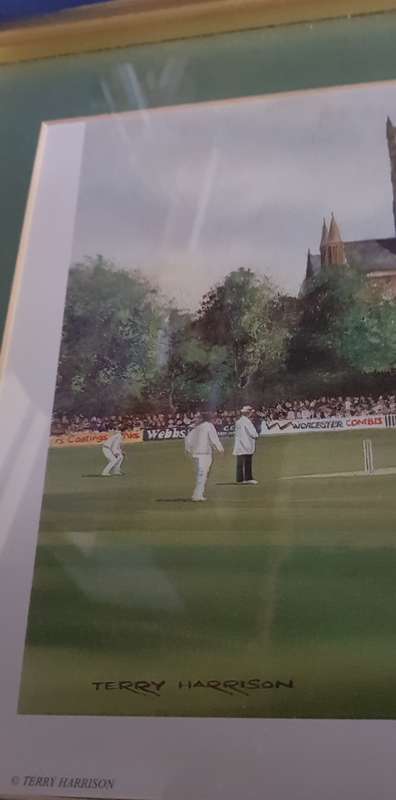 Open edition litho  print of Worcester Cricket Ground