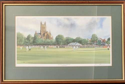 Open edition litho  print of Worcester Cricket Ground
