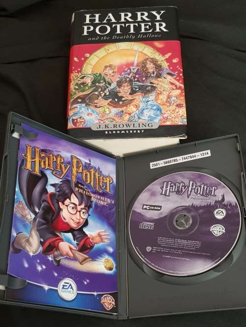Harry Potter and the Deadly Hallows AND PC CD ROM  HARRY POTTER AND THE PHILOSOPHERS STONE