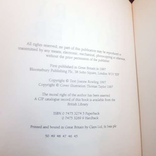 HARRY POTTER FIRST EDITION