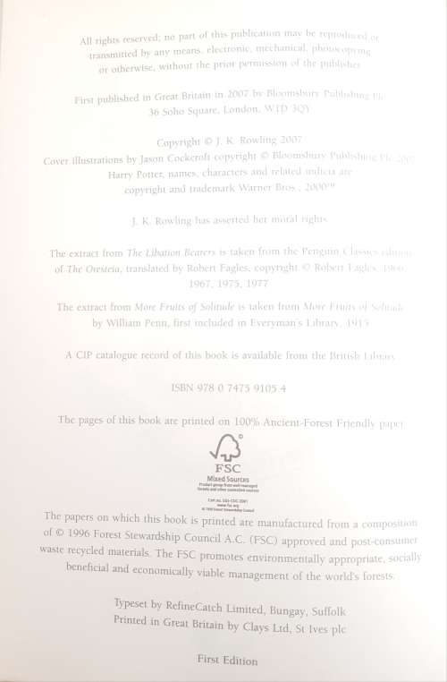 HARRY POTTER FIRST EDITION