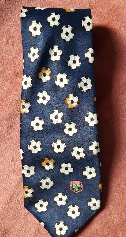 Soccer Frame with Doc Khumalo & Lucas Radebe Bobbleheads & Castle Lager Premiership Tie
