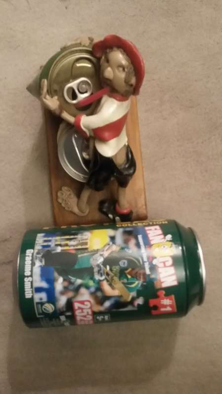 Forchino bar stand castle lager beer can with display figure.