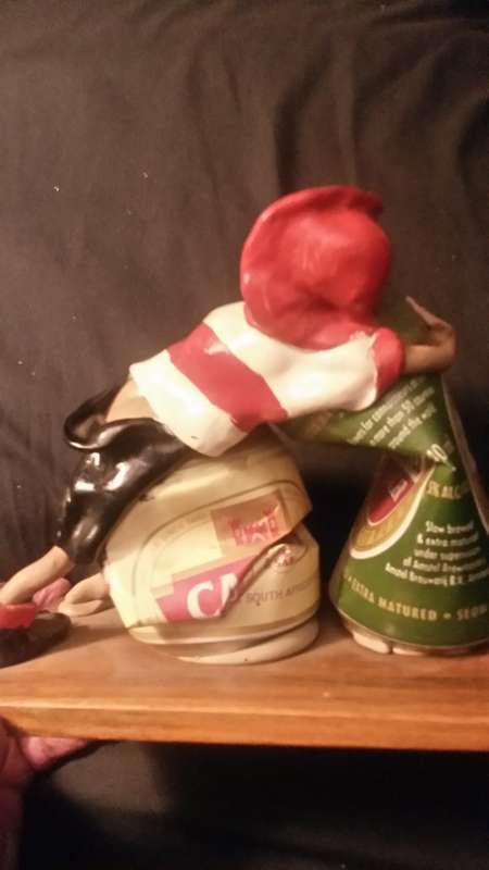 Forchino bar stand castle lager beer can with display figure.