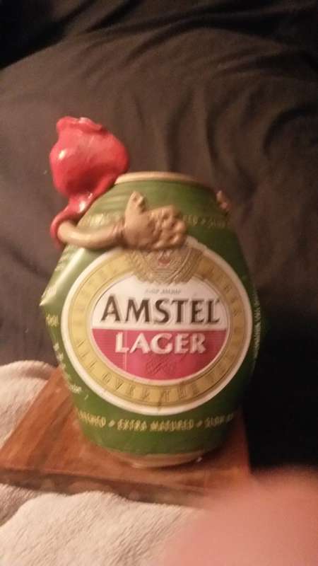 Forchino bar stand castle lager beer can with display figure.