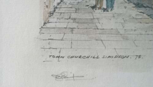 WATERCOLOR /LITHOGRAPH SKETCHES JOHN CHURCHILL SIMPSON