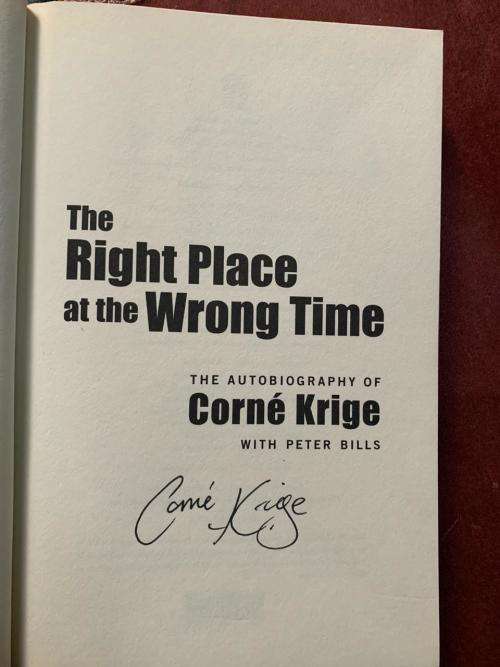 Cronje Krige  The right place at the wrong time  Signed  and  ENGLISH RUGBY BALL RUGBY SIGNED