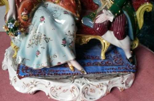 Porcelain Figurine Lady & Gentleman Made in Italy in Town of Mave Vintage