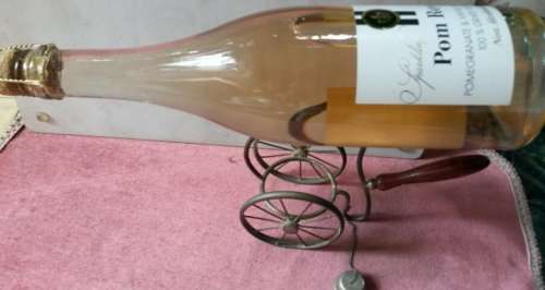Vintage Bronze Metal Tabletop Wine Bottle Holder