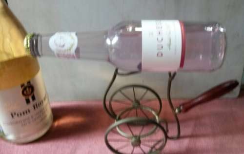 Vintage Bronze Metal Tabletop Wine Bottle Holder
