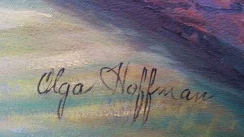 Olga Hoffman Original Pebble Beach Famous 8th Hole Golf