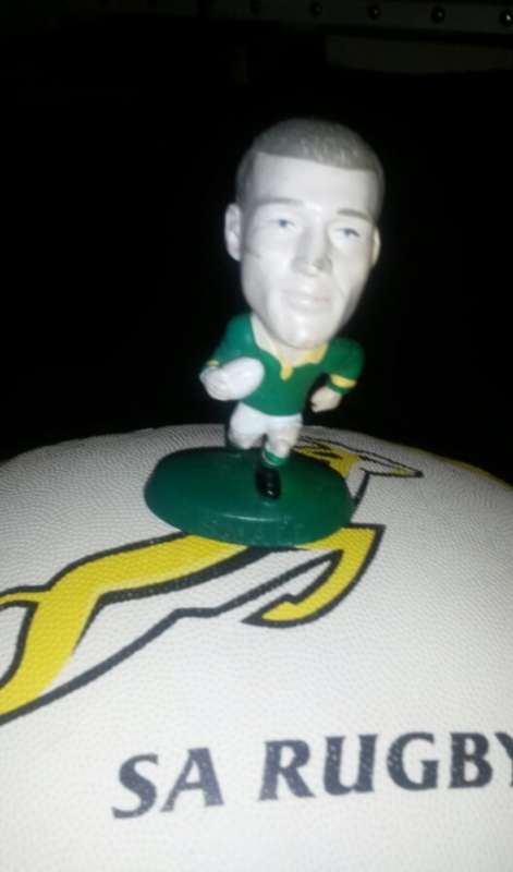 James Small Rugby Figurine Sarfu embossed figurine AND Springbok Rugby Ball