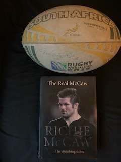 Richie McCaw and Springbok 2011 Original Supporters Ball Rugby