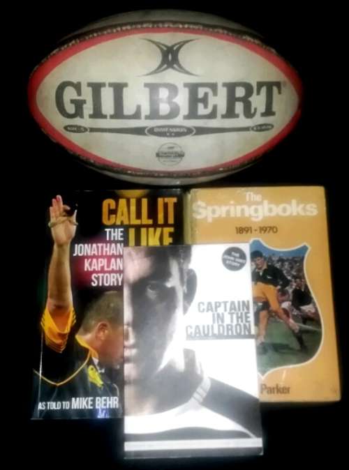 Captain in the Cauldron and Call it like it is Jonathan Kaplan Signed Gilbert Springbok RUGBY SIGNED