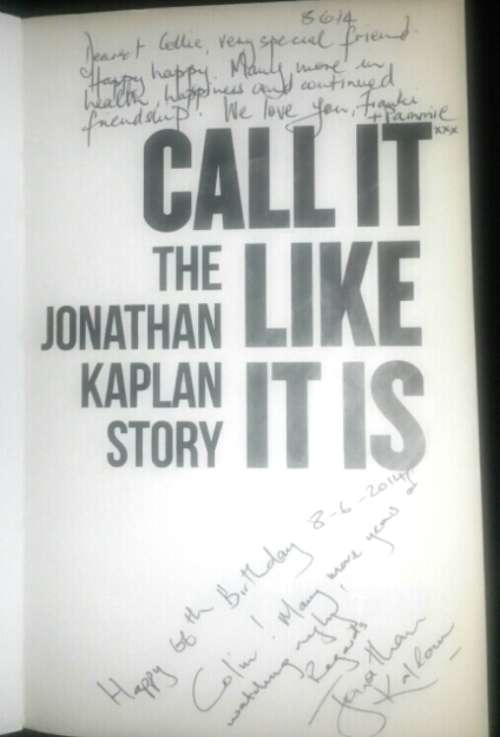 Captain in the Cauldron and Call it like it is Jonathan Kaplan Signed Gilbert Springbok RUGBY SIGNED