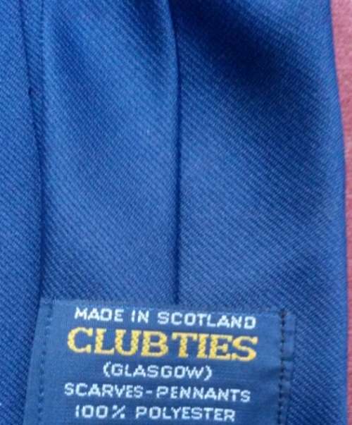 RANGERS FC club tie made in Scotland vintage