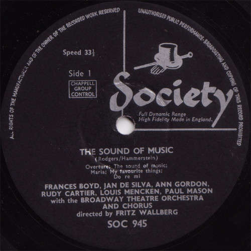 The Sound of Music Soundtrack Vinyl (VG)
