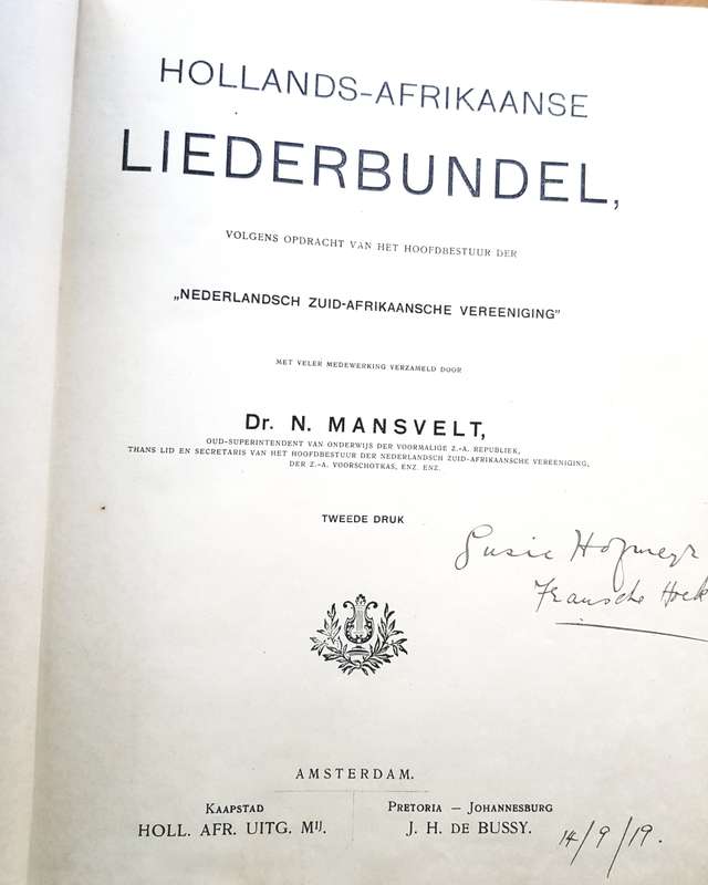 AFRIKAANS LIEDERSBUNDEL Afrikaans kultuur