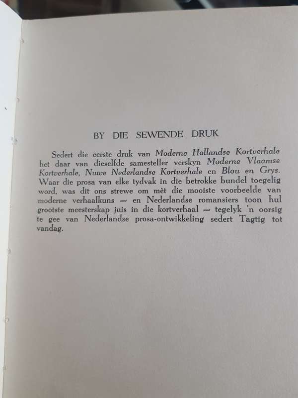 Afrikaans Moderne Hollandse Kortverhale Afrikaans