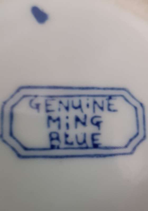 Ming Blue Genuine Trinket Round Jar MING