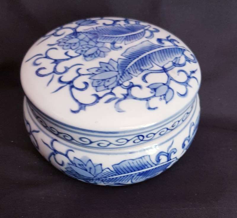 Ming Blue Genuine Trinket Round Jar MING