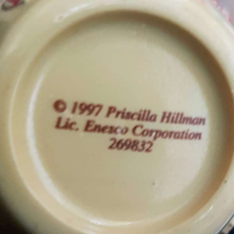 Teddies Cherished Teddies 269832 `Jordan` Cocoa Mug  1997 Priscilla Hillman Teddies