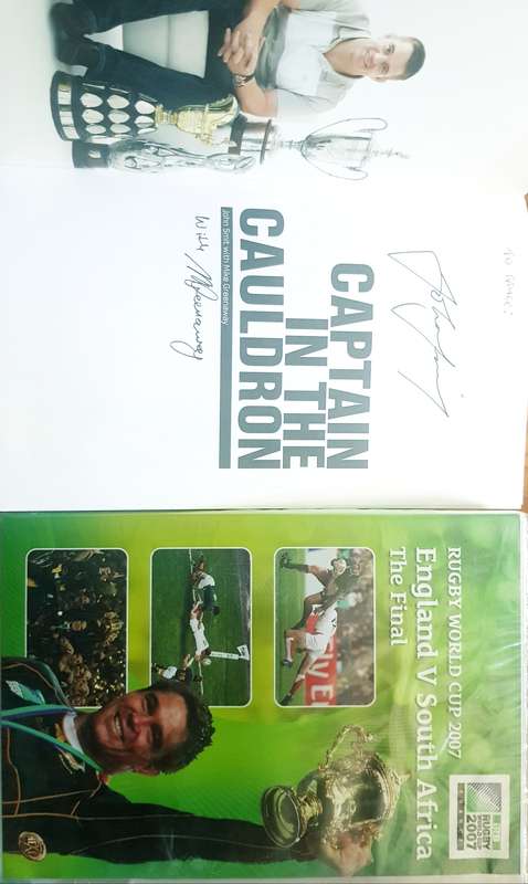 Captain in the Cauldron Signed by John Smith & Mike Greenaway AND Rugby World Cup Final 2007