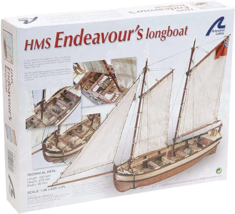 Artesanía Latina 19015. Wooden ship model HMS Endeavour Captain`s Boat 1/50