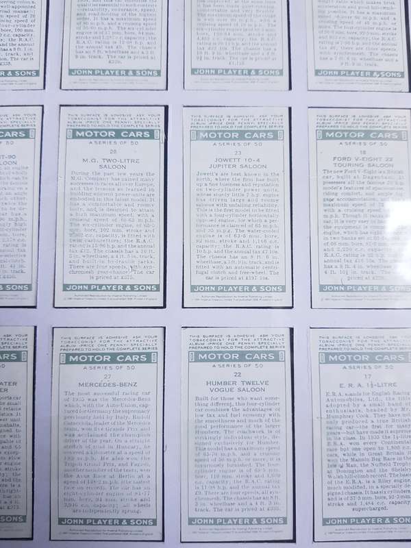 Vintage Cars Antiques & Collectable Cigarette Cards Motor Cars C 1936 Vintage Cars