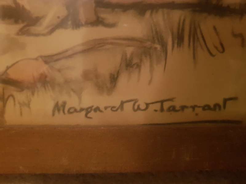 Litho Print Margaret W Tarrant Signed Rare Original Vintage Litho Print